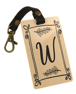 Deluxe luggage tag - Rustic Design Personalized Initial