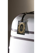 Load image into Gallery viewer, Deluxe luggage tag - Gold Ornate Personalized Initial